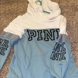 Pink white and teal hoodie